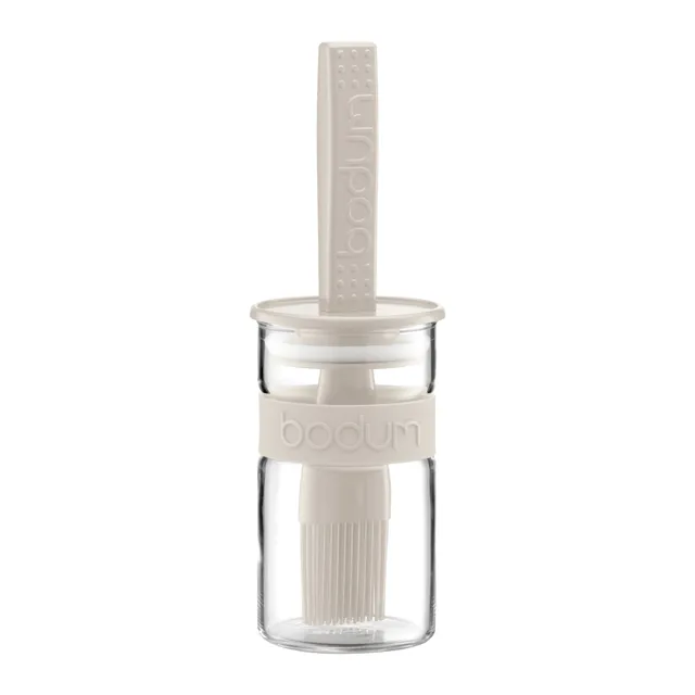 bodum-bistro-pinceau-en-silicone-avec-bocal-en-verre-0-25-l-blanc-cr-me image 1