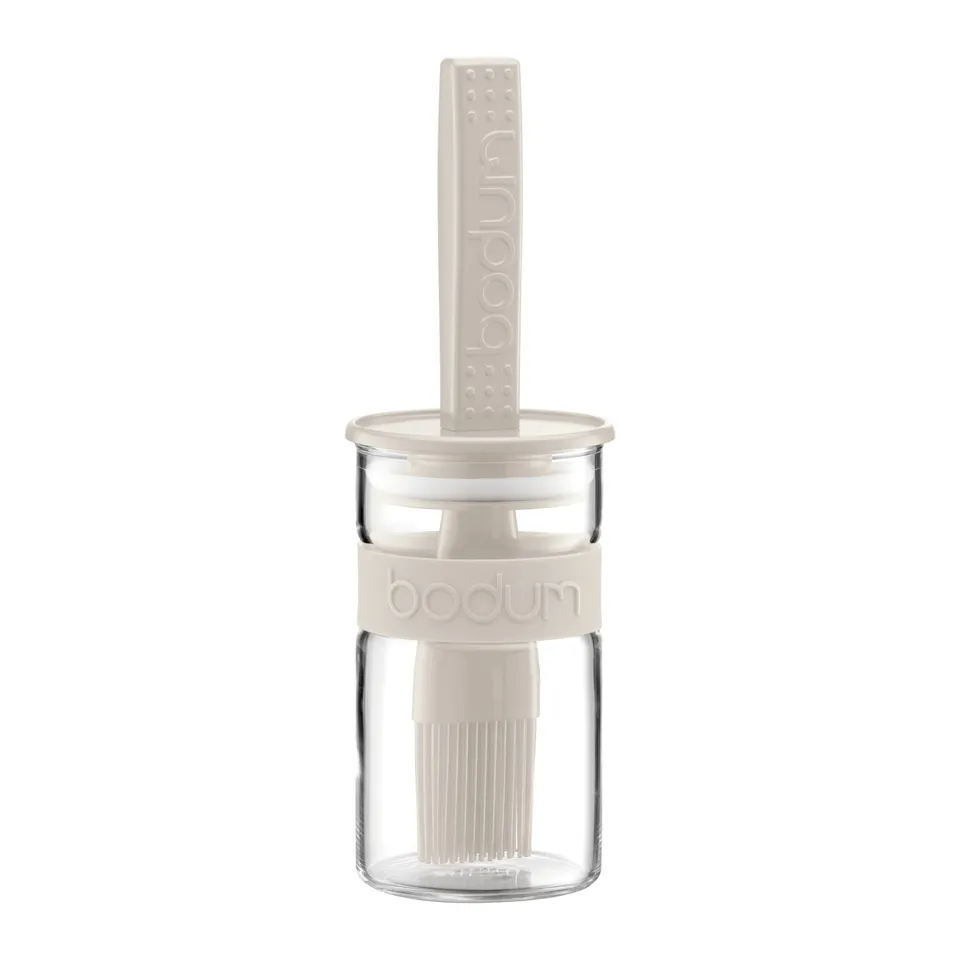 bodum-bistro-pinceau-en-silicone-avec-bocal-en-verre-0-25-l-blanc-cr-me image 1
