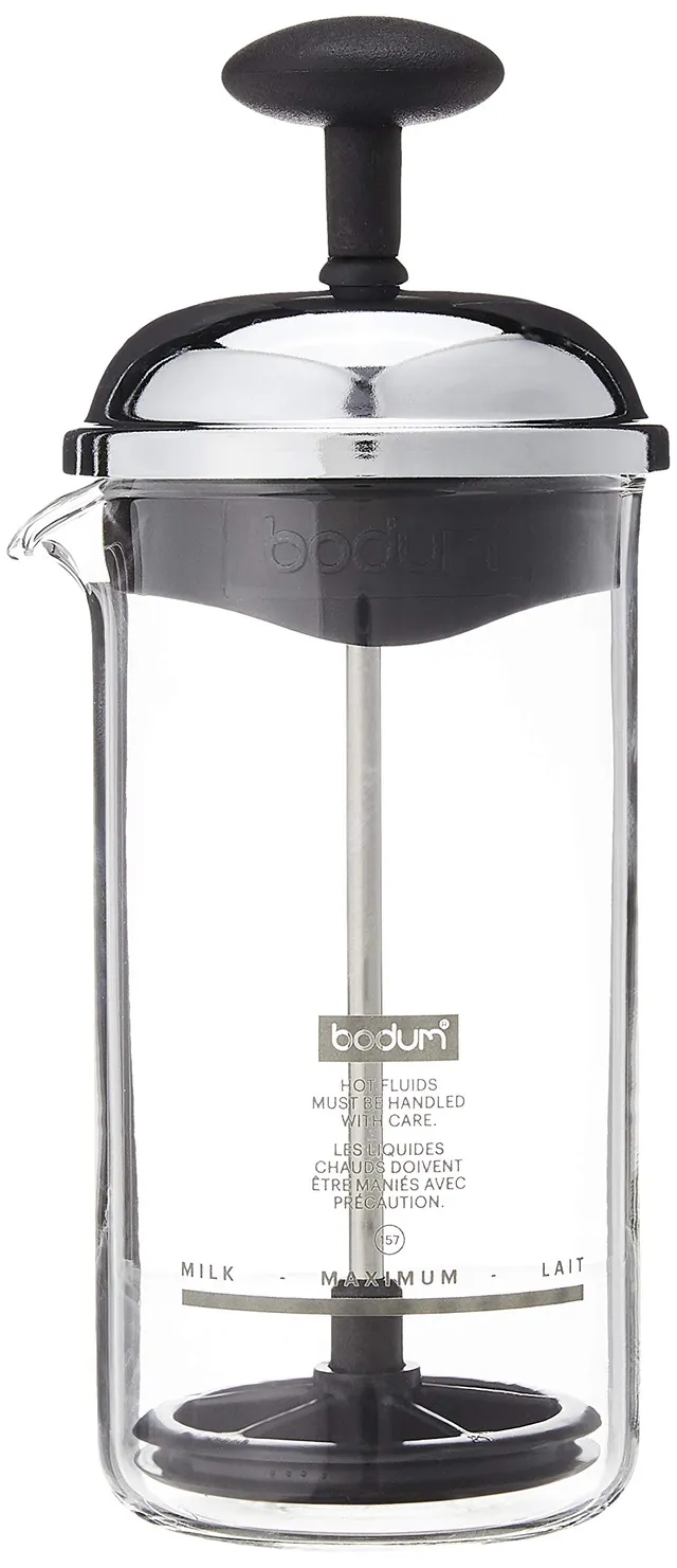 bodum-chambord-1963-01-mousseur-lait-manuel-petite-mesure-noir-piston-verre-boro image 1