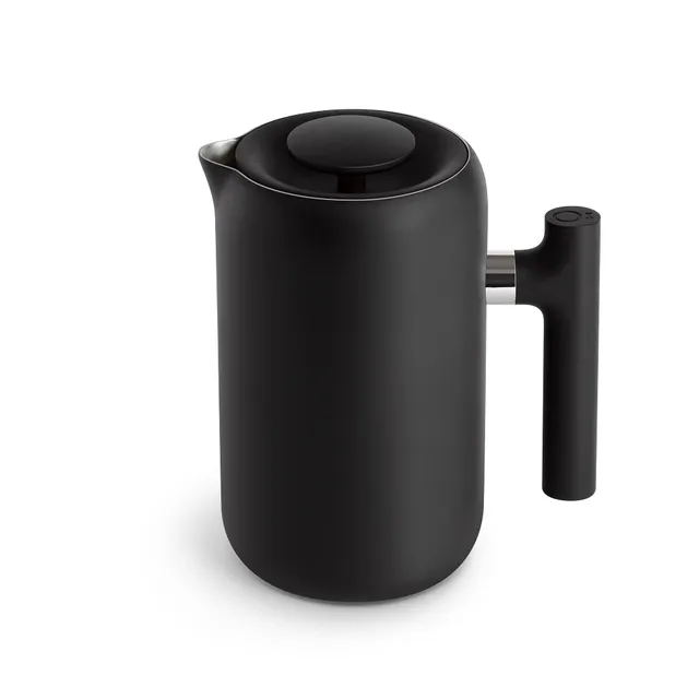 Fellow Clara – Cafetière à piston isotherme portable en acier inoxydable 24 oz (700 ml), filtration améliorée, noir mat