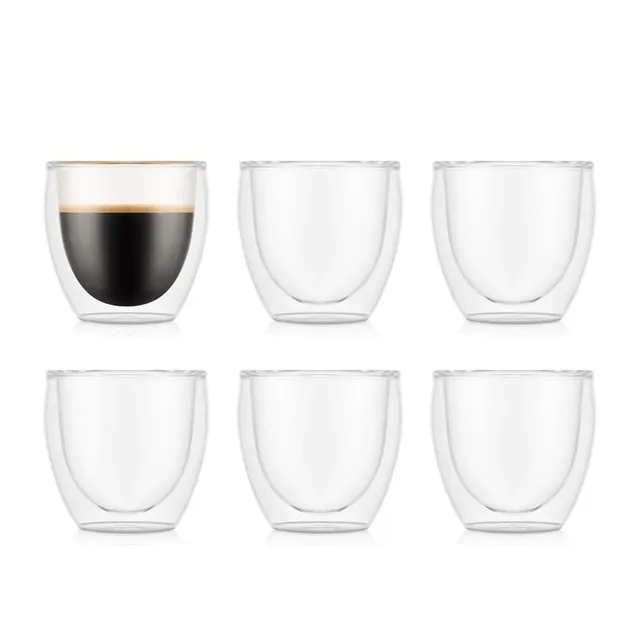 bodum-pavina-verres-double-paroi-6-pi-ces-tasses-espresso-80-ml-en-verre-borosil image 1
