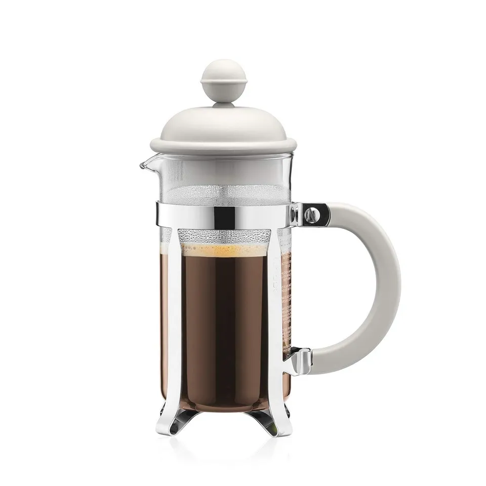 bodum-caffettiera-cafeti-re-piston-350-ml-3-tasses-blanc-verre-borosilicate-et-p image 1