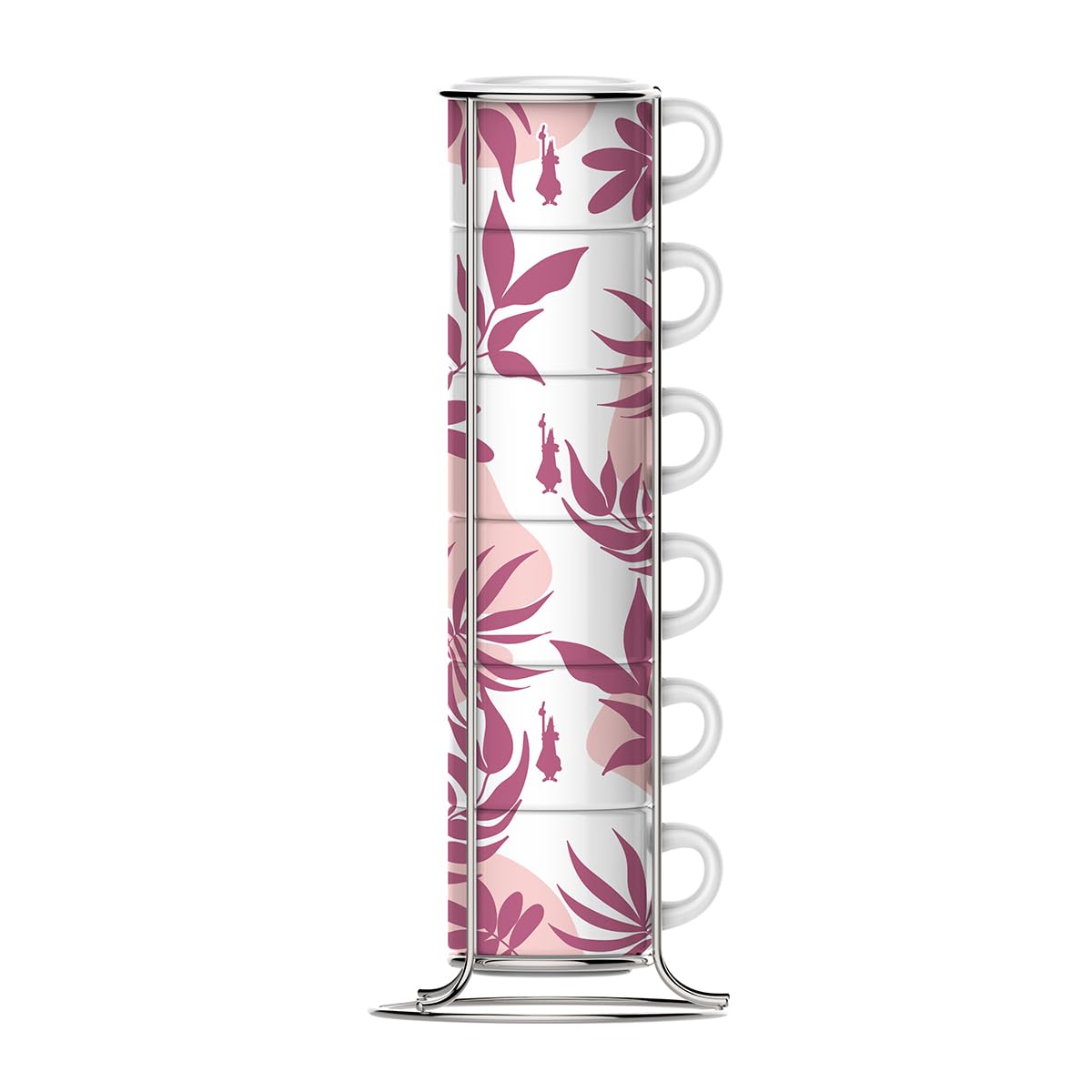 bialetti-set-de-6-tasses-caf-roses-empilables-en-porcelaine image 1
