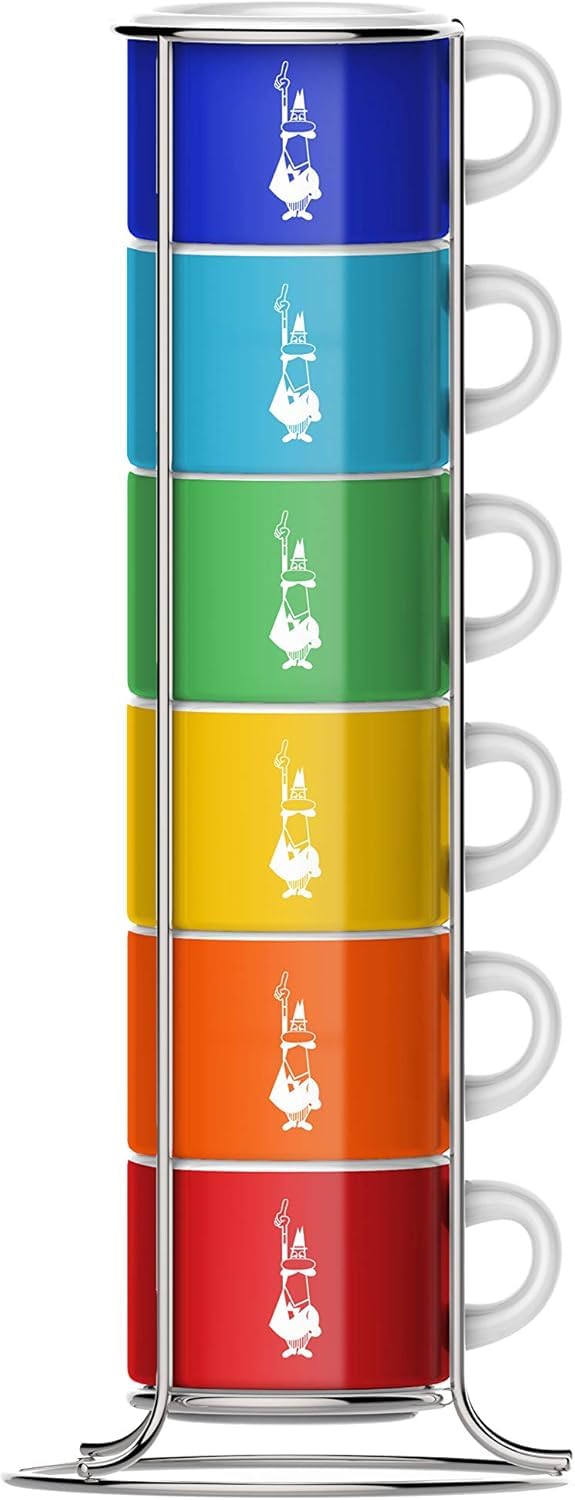 bialetti-set-de-6-tasses-caf-empilables-multicolore-en-porcelaine image 1