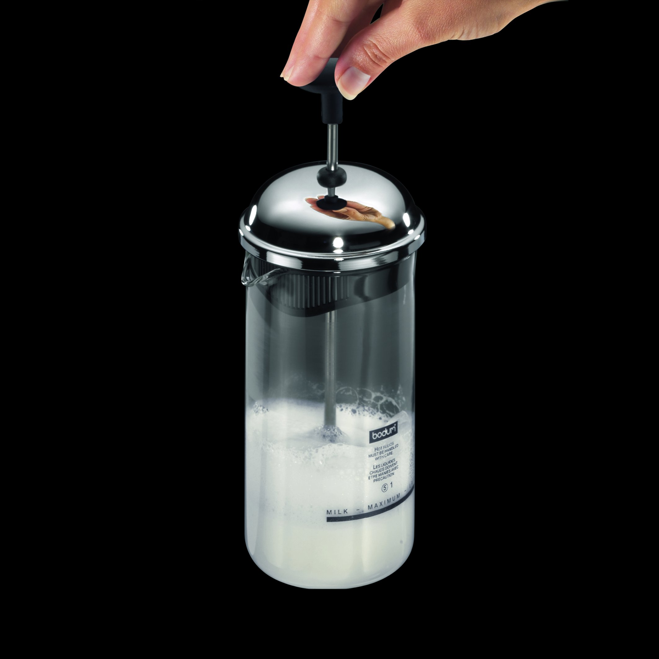 bodum-chambord-1963-01-mousseur-lait-manuel-petite-mesure-noir-piston-verre-boro image 3