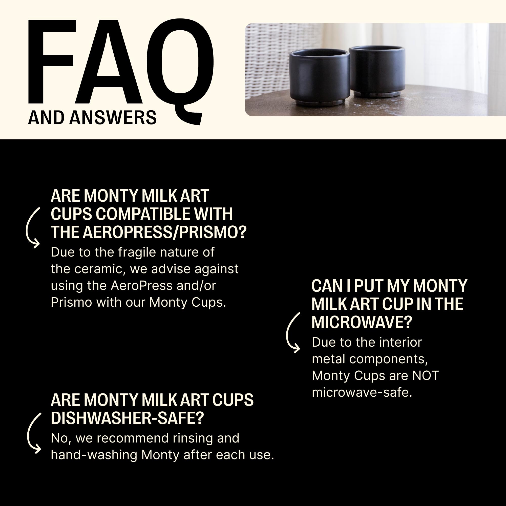 fellow-monty-milk-art-tasse-cappuccino-c-ramique-double-paroi-noir-mat-base-grap image 3